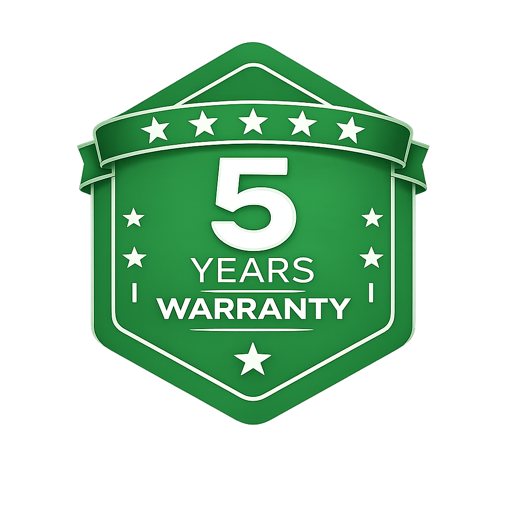 5-year warranty emblem