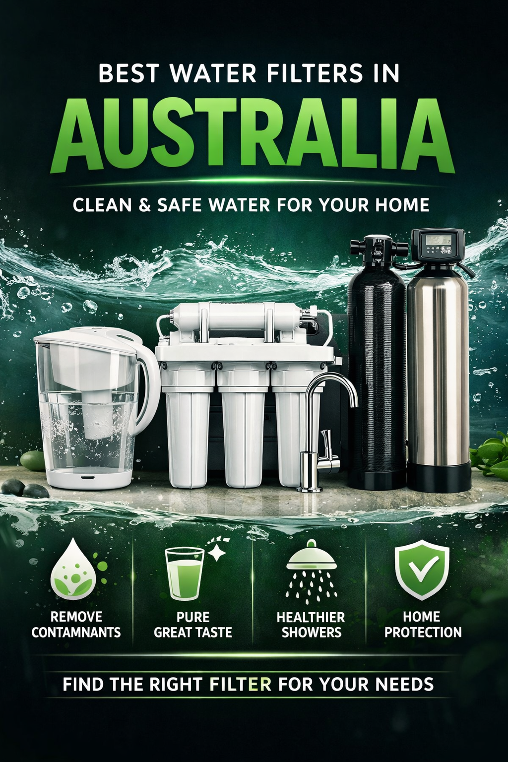 best water filters Australia whole house and under sink filtration systems comparison for clean home water