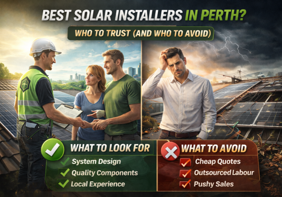 best solar installers Perth comparison showing quality installation vs poor solar workmanship
