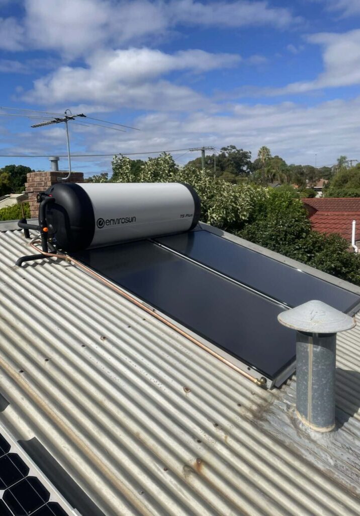 Envirosun solar hot water system installed on roof in High Wycombe Perth WA